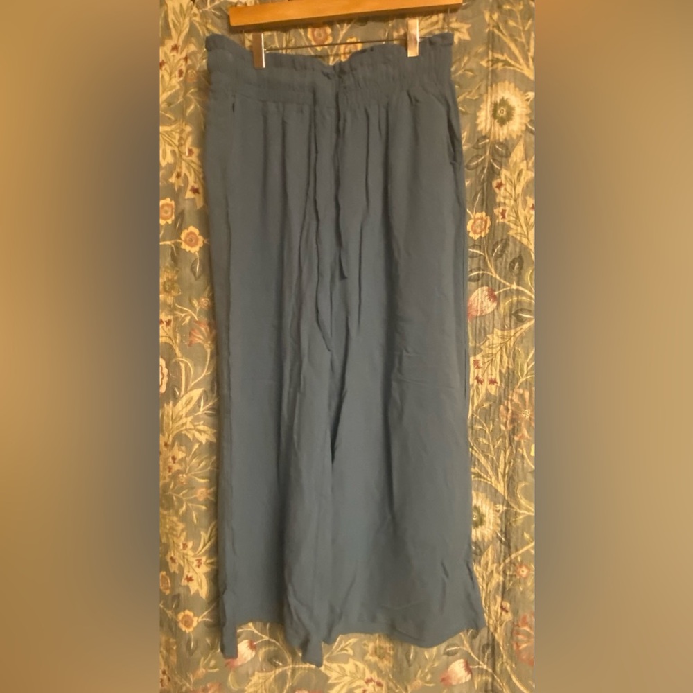 Blue Teal Flowy Pants